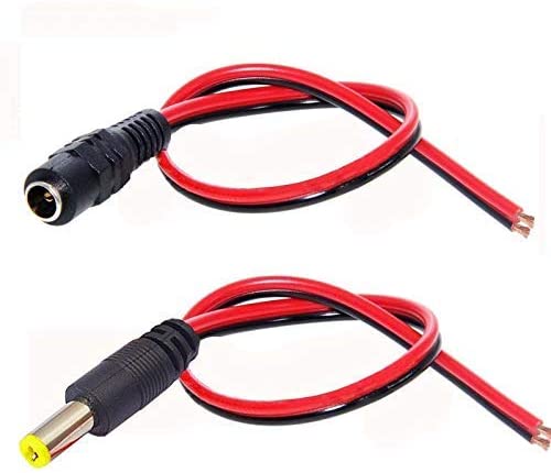 Conector Jack adaptador de alimentação par macho+fêmea