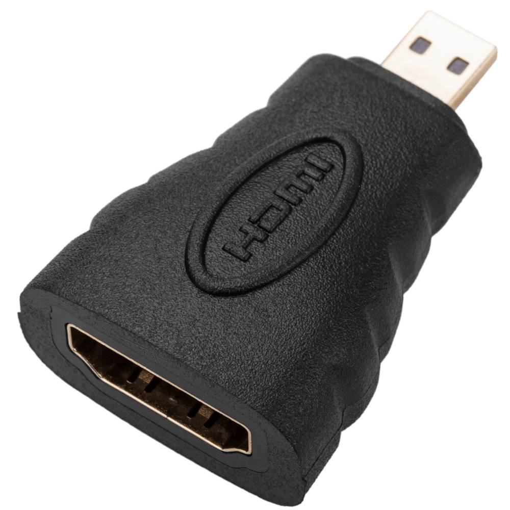 Adaptador micro hdmi (tipo D) para hdmi (tipo A) adaptador M/F preto