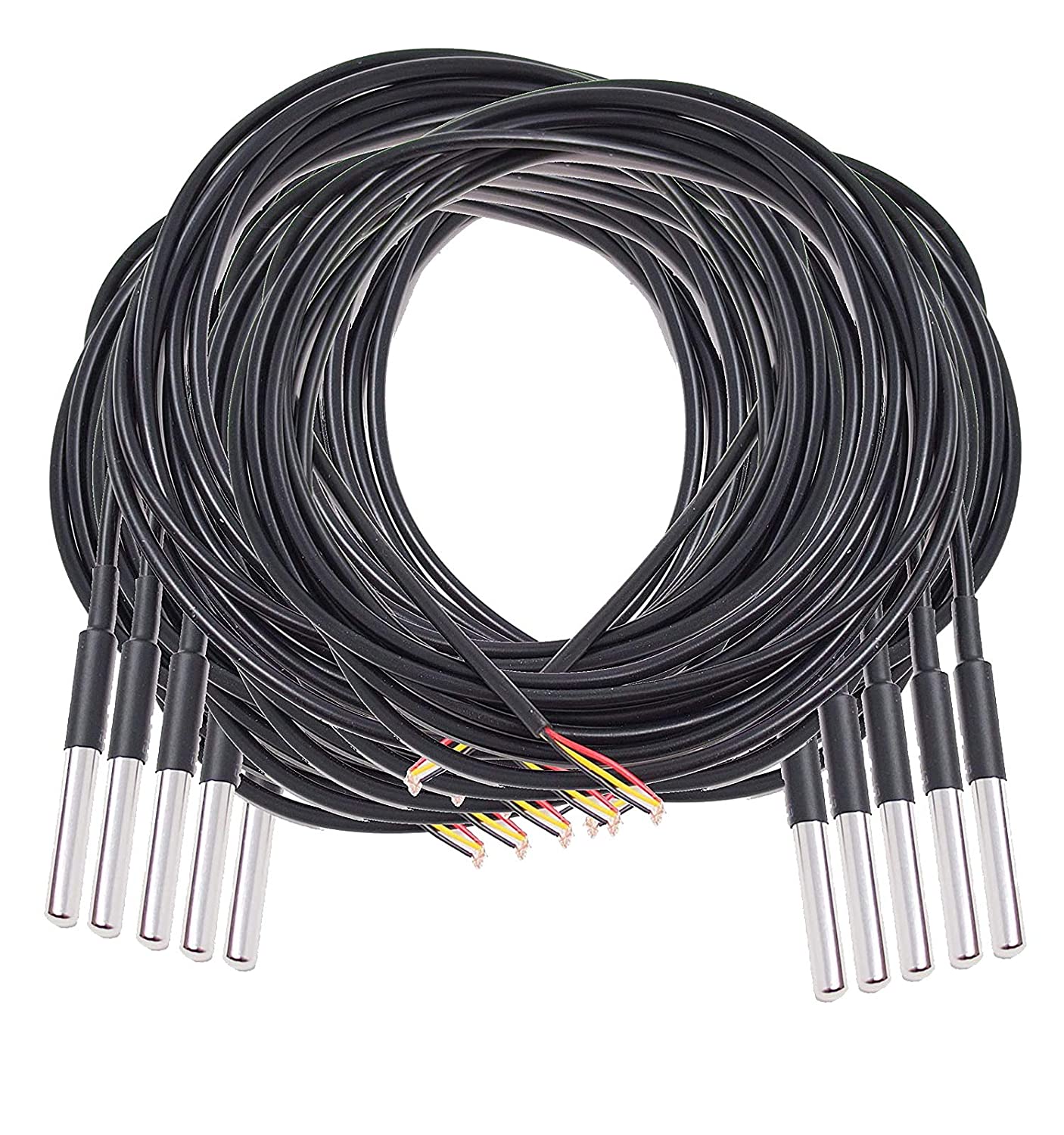 DS18B20 Sensor de Temperatura Digital de Aço Inoxidável Resistente à Água compatível com Arduino e Raspberry Pi cabo 1 metro