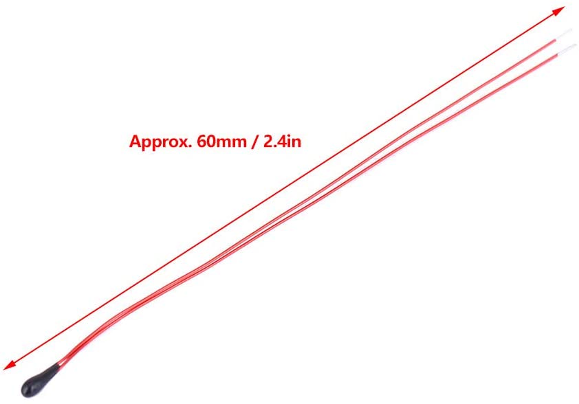 Sensor de temperatura Termistor NTC MF52B com sensor de temperatura de alta sensibilidade para impressora 3D com cabo esmaltado 60 mm (10 k)
