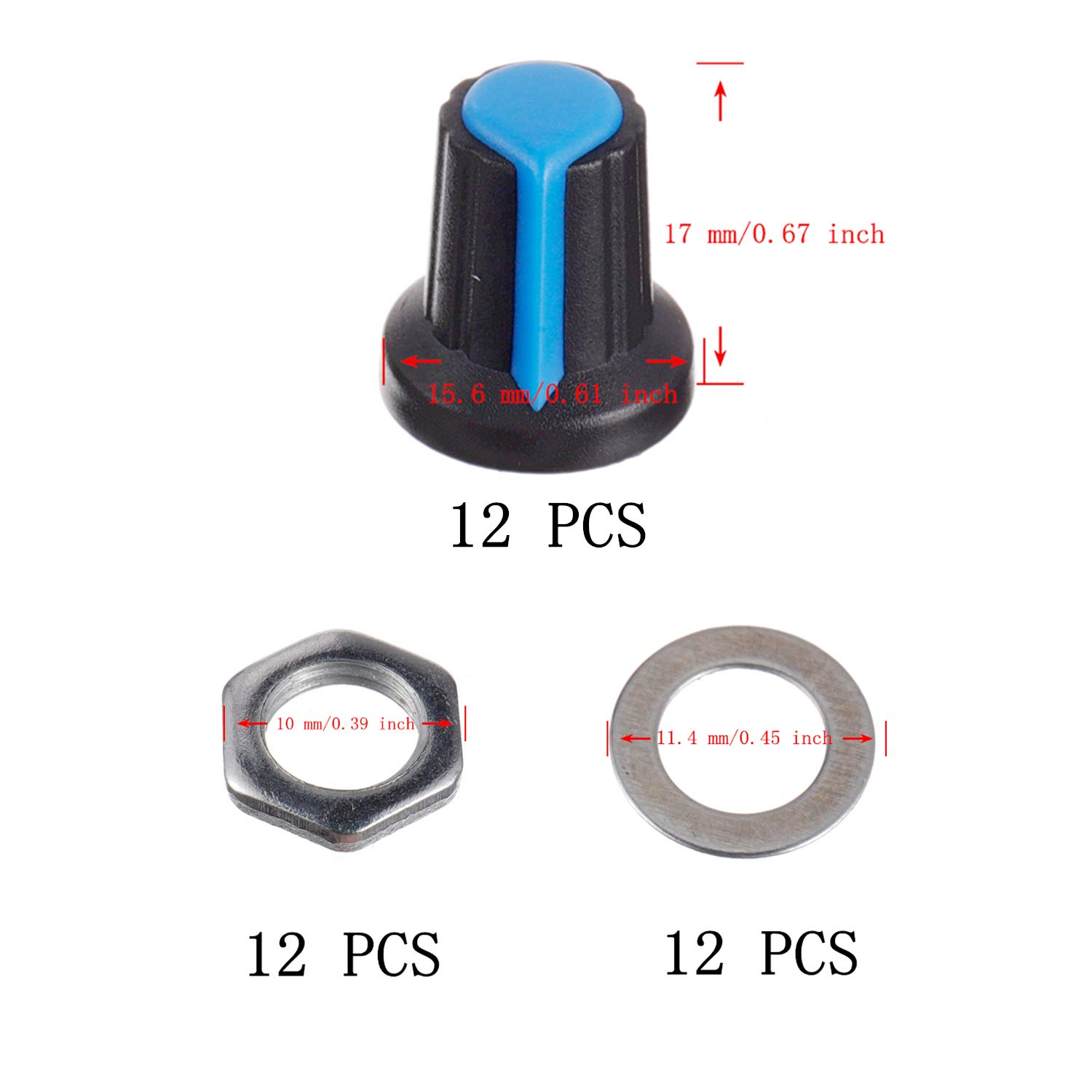 Potenciómetro rotativo cónico linear 20K Ohm
