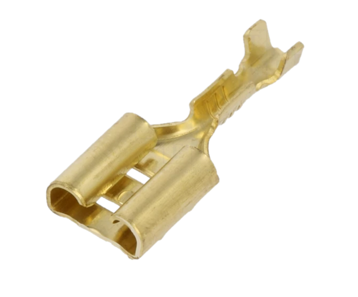 Terminal faston 6,3mm 0,8mm fêmea para cabo 0,25 a 0,5mm2