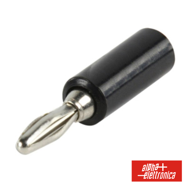 Ficha Banana 4mm Macho Preta