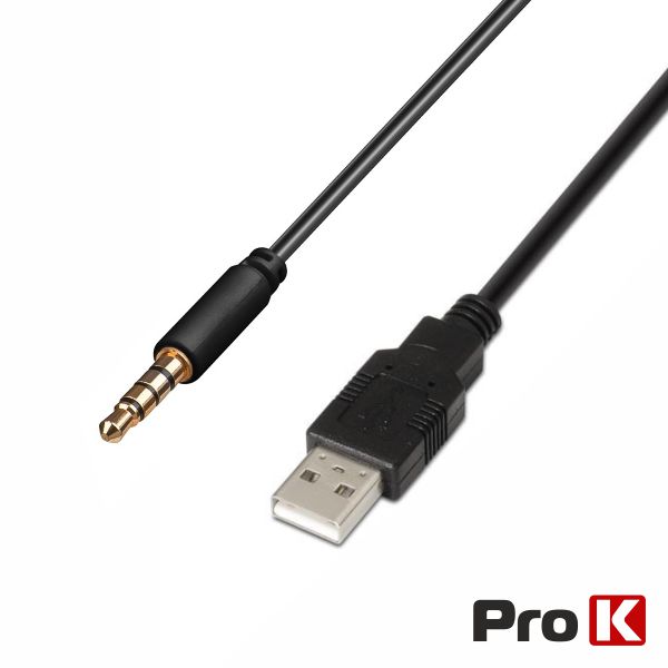 Cabo USB-A Macho / Jack Macho 4p 0,2m PROK