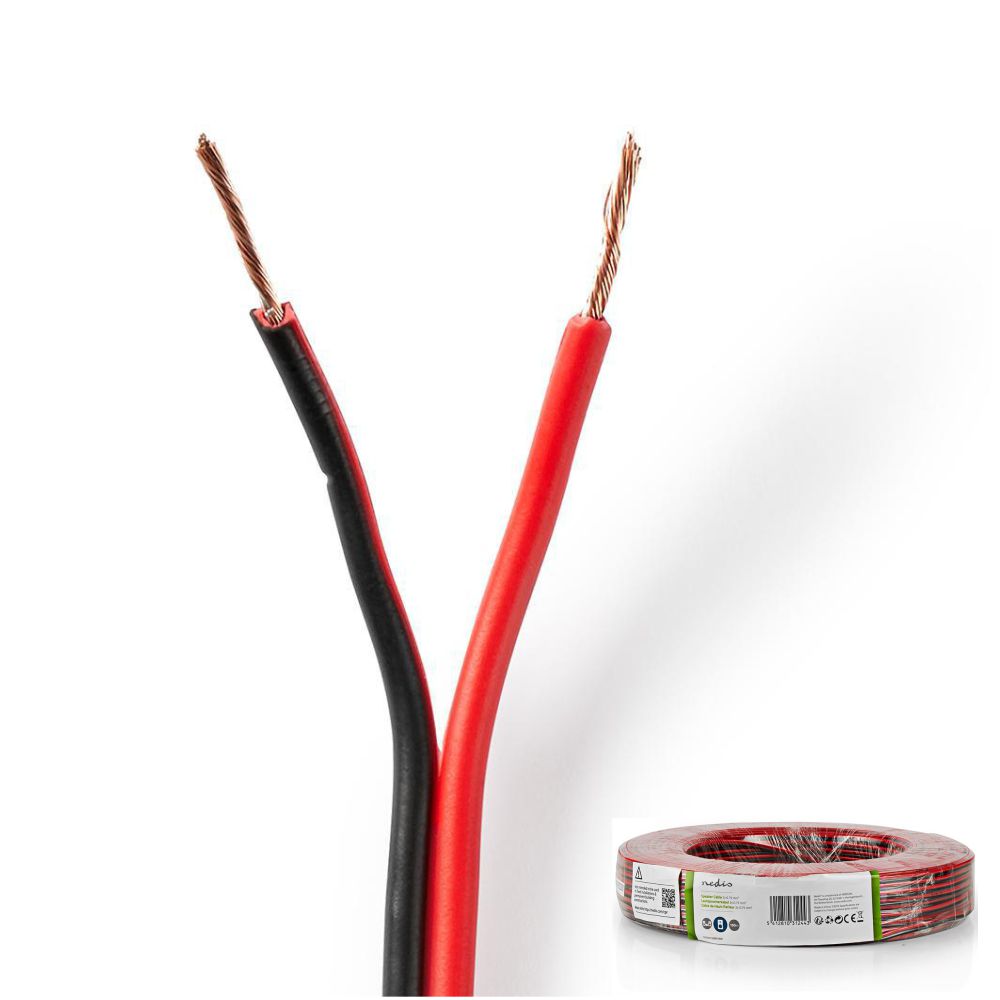 Cabo de Coluna 2x 0,75 mm2 Preto/Vermelho preço por metro