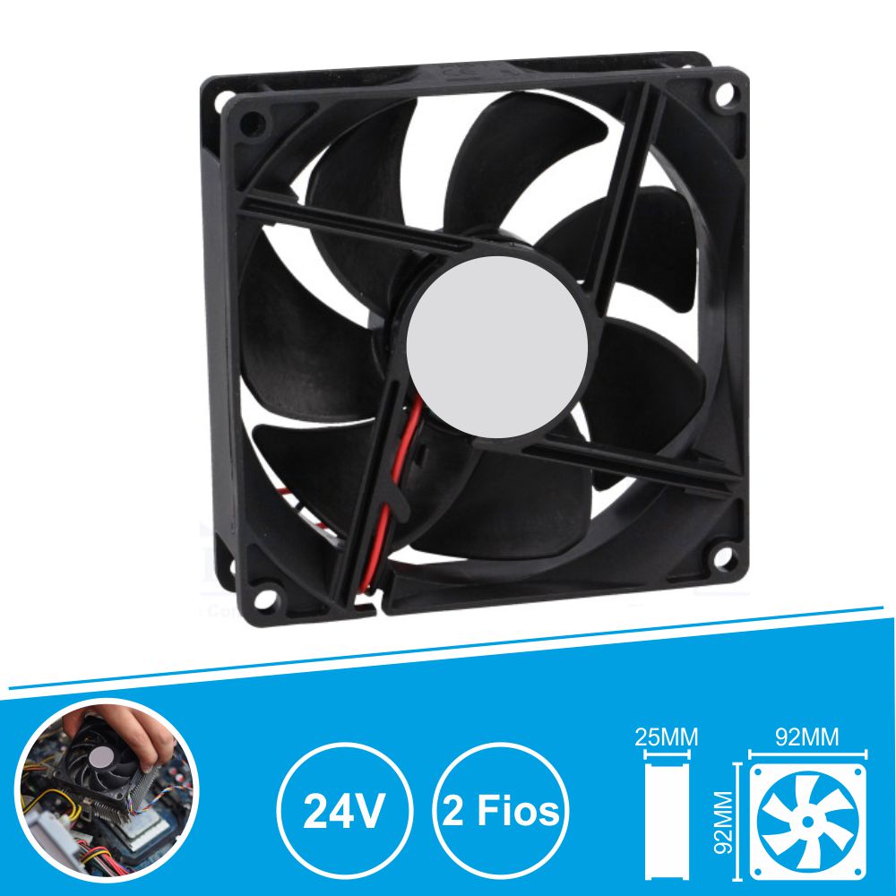 Ventoinha 24V 92x92x25mm 2 Fios