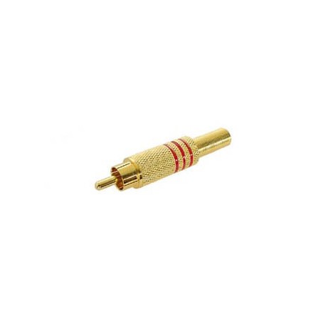 Connecteur RCA mâle doré bague rouge