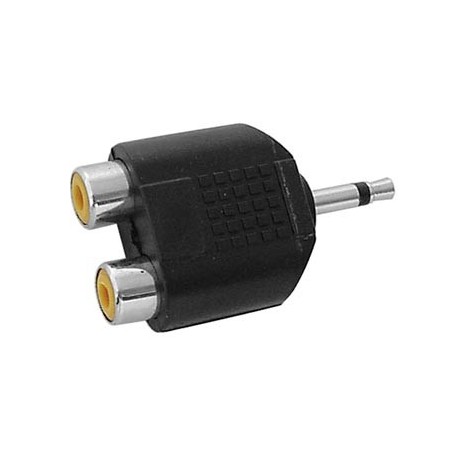 2 x RCA femelles - Jack mâle 3,5mm mono