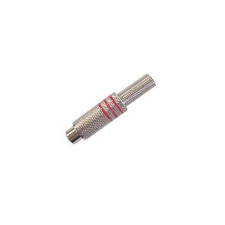 Connecteur RCA femelle nickelé bague rouge