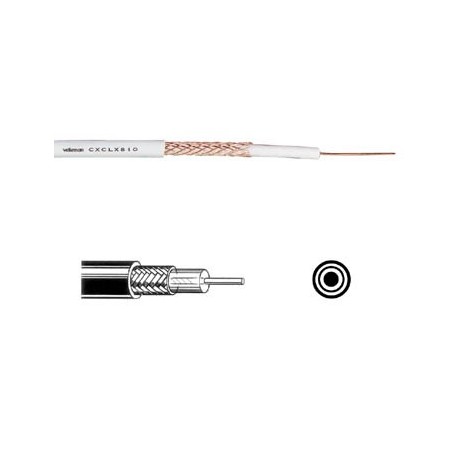 Câble coaxial blanc 75 ohms - 6,8 mm