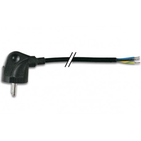 Câble fiche shucko mâle coudé avec terre