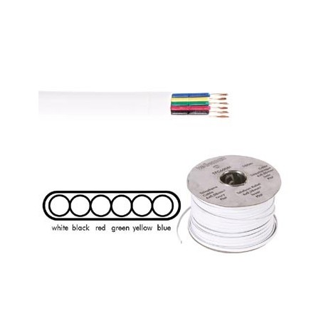 Câble téléphonique plat 6x0,08mm (blanc)