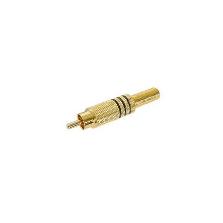 Connecteur RCA mâle doré bague noir