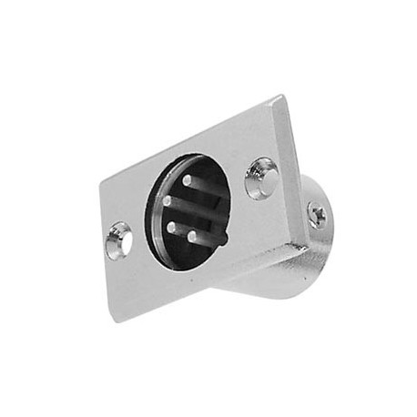 Embase XLR mâle nickelée 4 broches