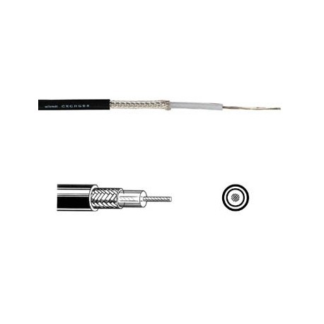 Bobine de 5 m de câble coaxial RG58 noir 50 ohms
