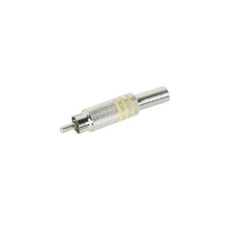 Connecteur RCA mâle nickelé bague jaune