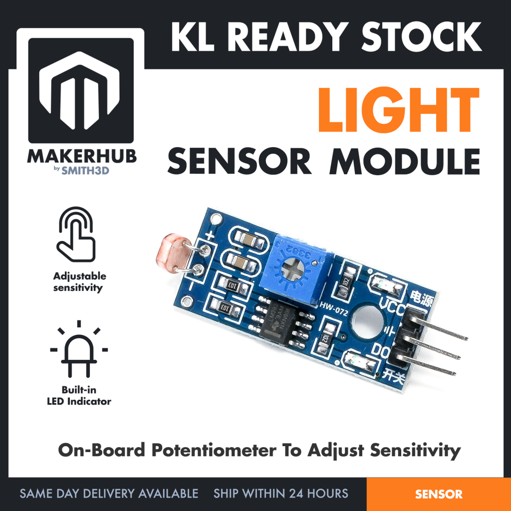 Light Sensor Module Photosensitive Light Detection LDR For Arduino IOT Application - MakerHub Malaysia: Robotic and Electronic Supplies