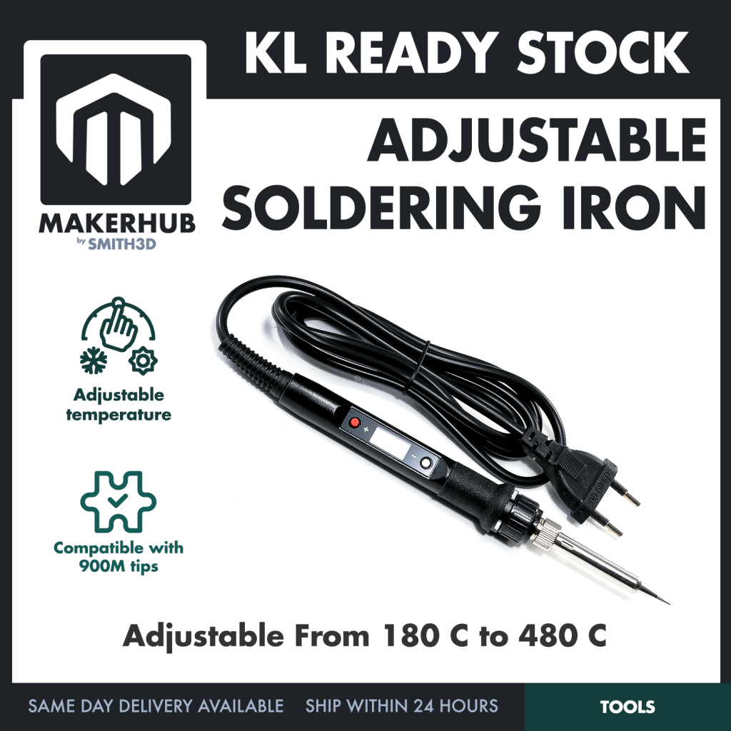80W Electronics Soldering Iron with LCD Display Ajustable Temperature Microconstroller Electronic Project - MakerHub Malaysia: Robotic and Electronic Supplies