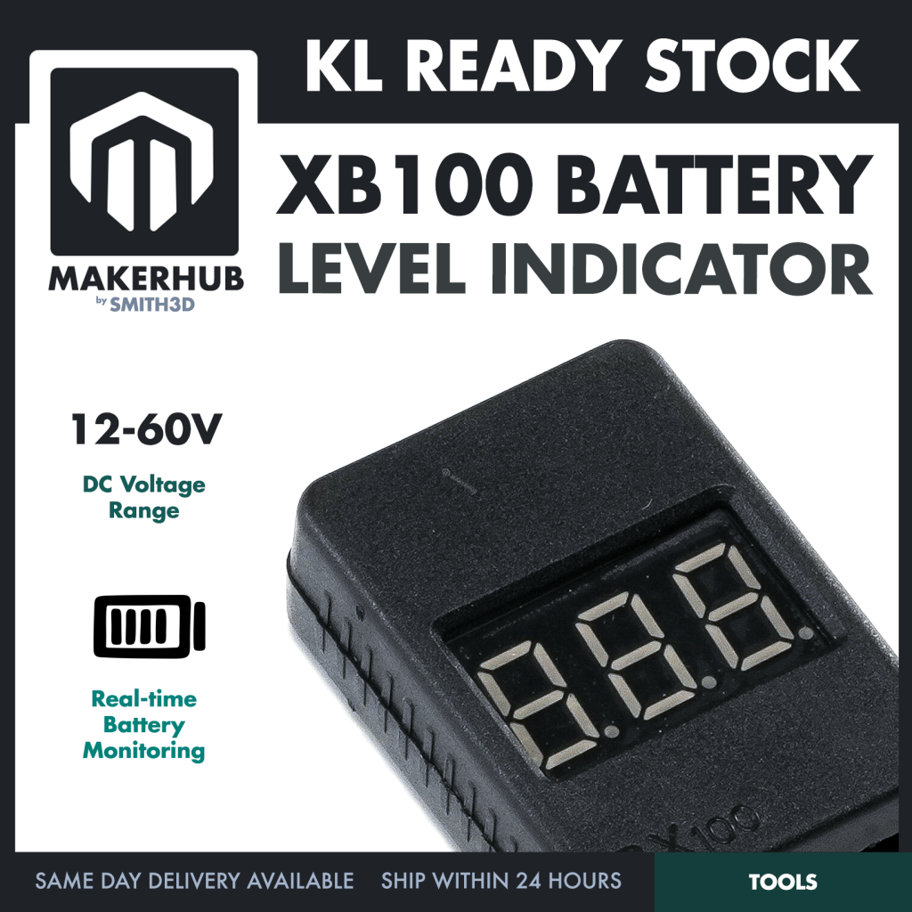XB100 Battery Level Indicator Module DC 12V-60V Voltage Meter Display Battery Capacity Monitor for DIY Projects - MakerHub Malaysia: Robotic and Electronic Supplies