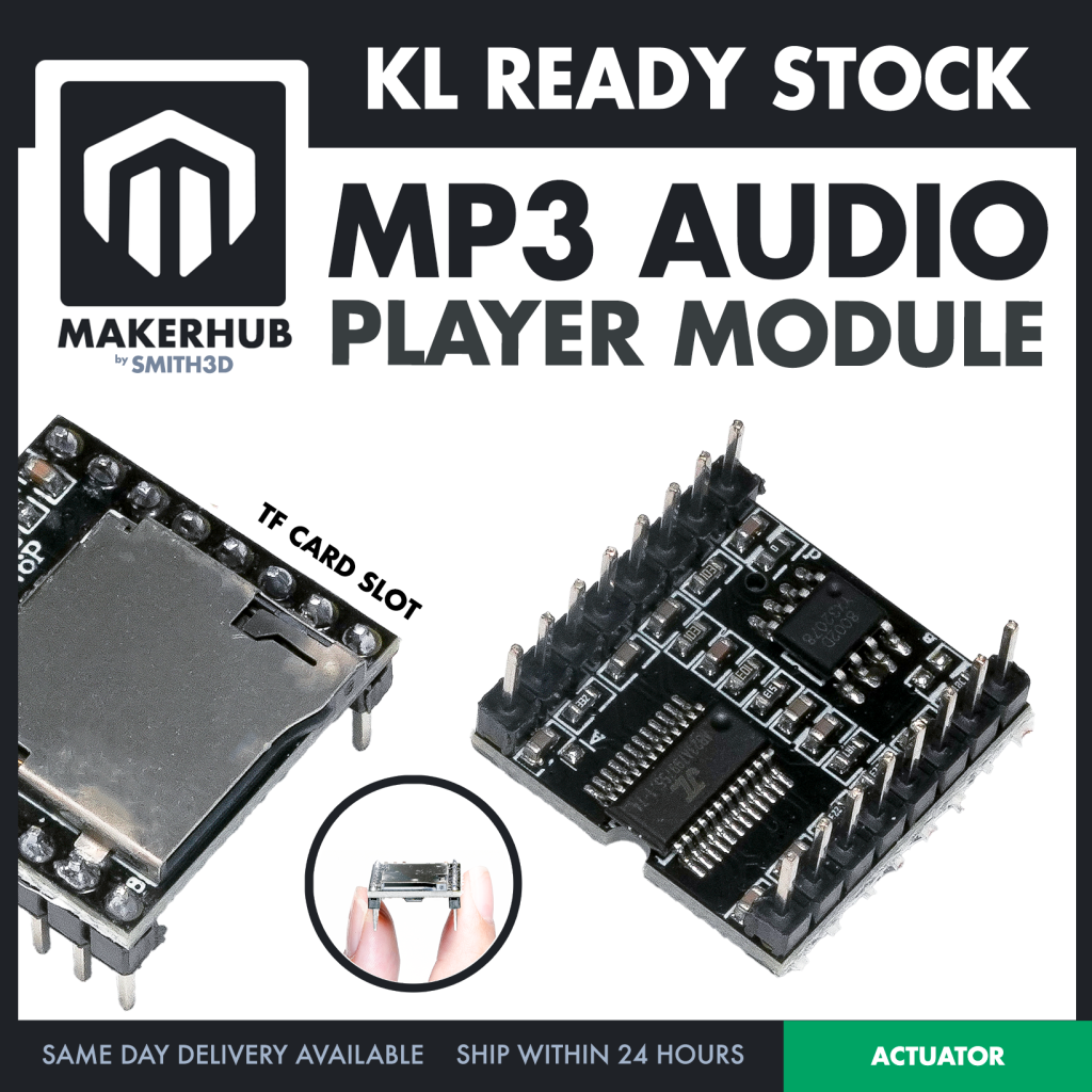 Mini MP3 Player Module DFPlayer Music Sound Module Arduino Compatible - MakerHub Malaysia: Robotic and Electronic Supplies