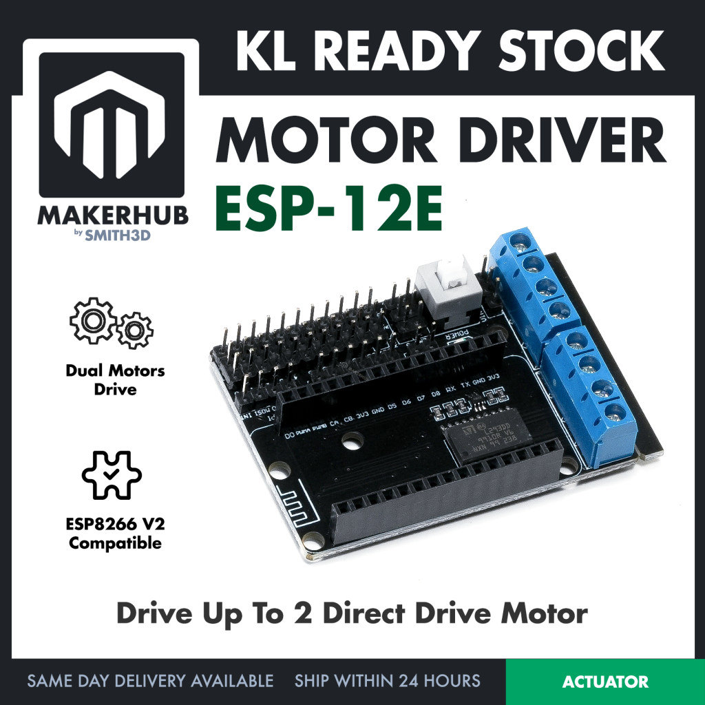 ESP8266 Motor Driver Expansion V2 Board L293D LUA ESP8266 Wifi Motor Driver Shield - MakerHub Malaysia: Robotic and Electronic Supplies