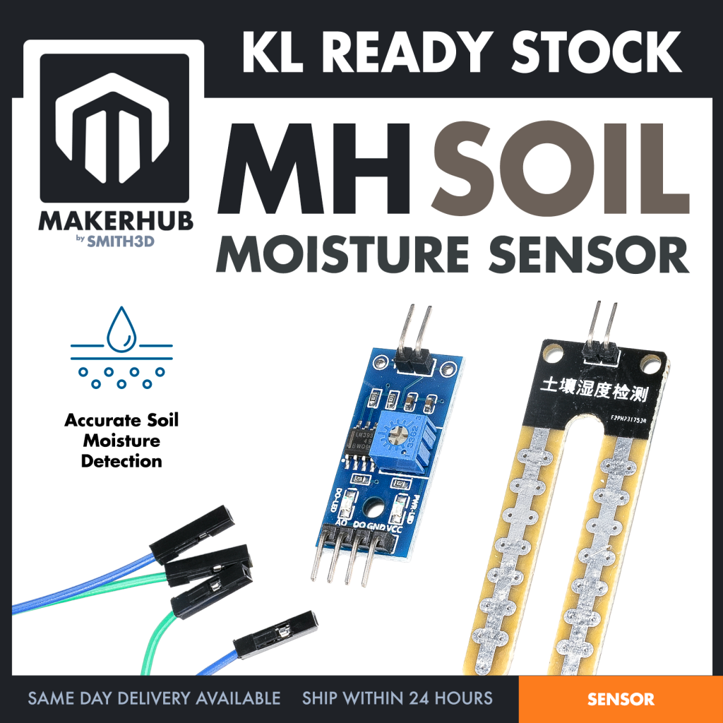 MH Soil Moisture Sensor Module Hygrometer Detection Moisture Sensor for Arduino Plant Watering System - MakerHub Malaysia: Robotic and Electronic Supplies
