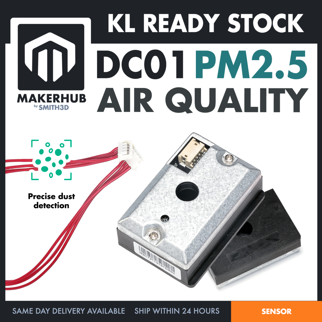 PM2.5 Air Quality Sensor Module Digital Dust Detector DC01 - MakerHub Malaysia: Robotic and Electronic Supplies