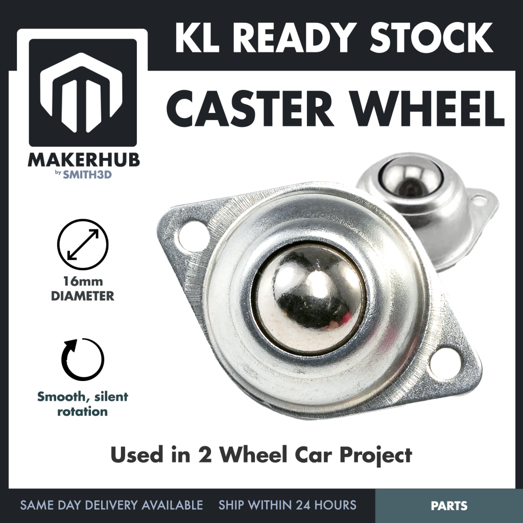 Ball Caster Wheel Ball Transfer Eye Ball Roller Caster Bull Eye Wheel For Arduino Smart Car - MakerHub Malaysia: Robotic and Electronic Supplies
