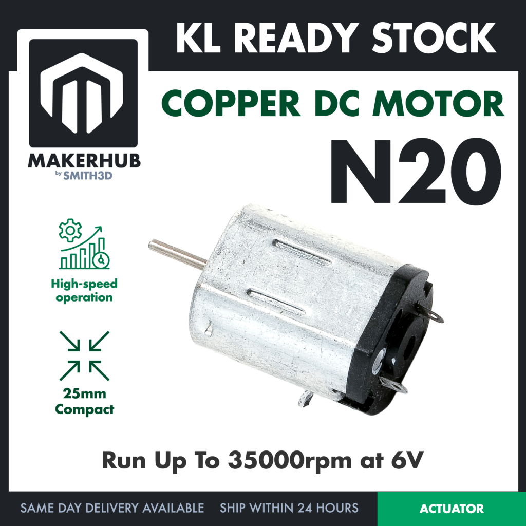 N20 DC Motor Mini DC Motor 3V 5V 6V Arduino Application - MakerHub Malaysia: Robotic and Electronic Supplies