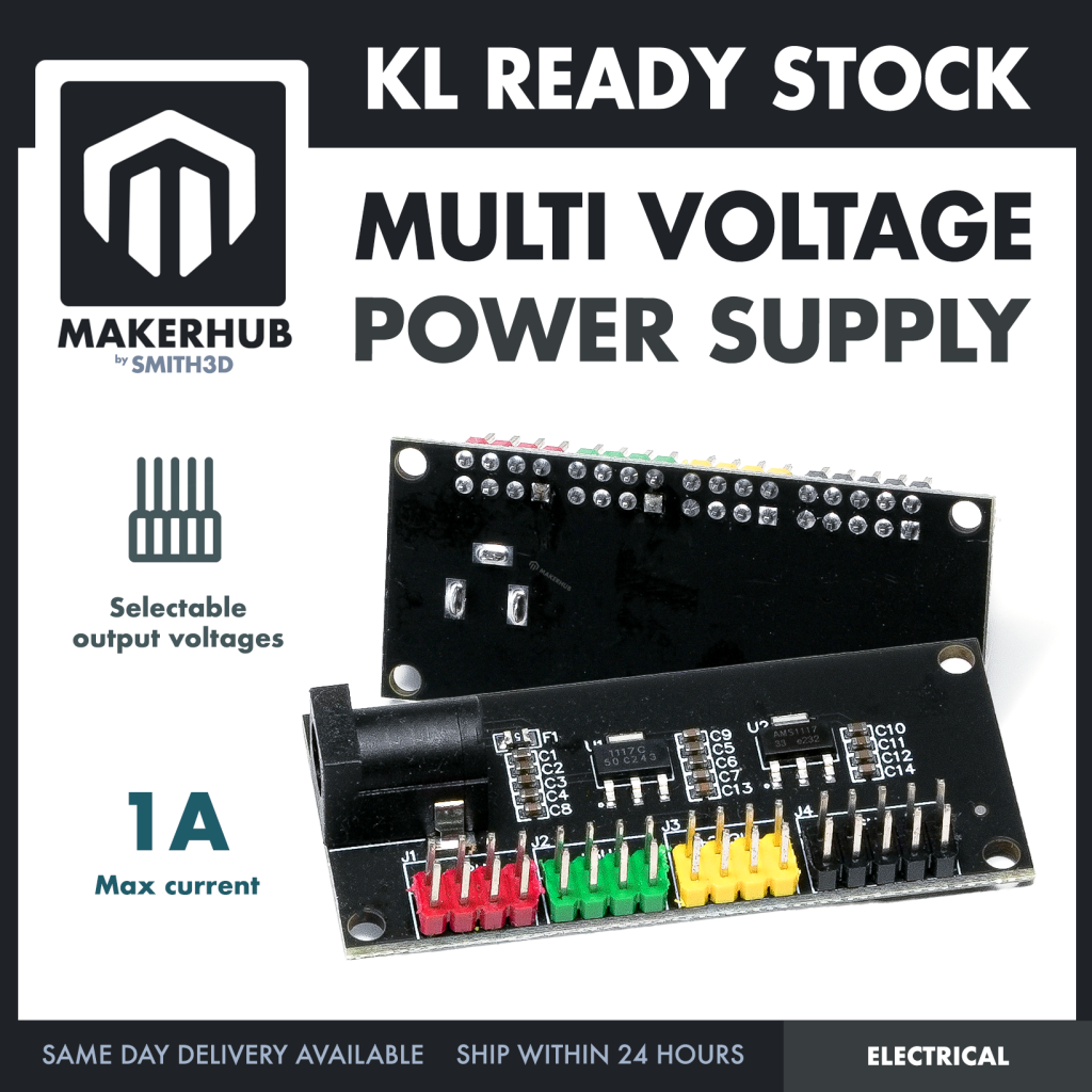 Multi Voltage Power Supply Module DC DC Convertor 3.3V 5V 12V Bulk Convertor - MakerHub Malaysia: Robotic and Electronic Supplies