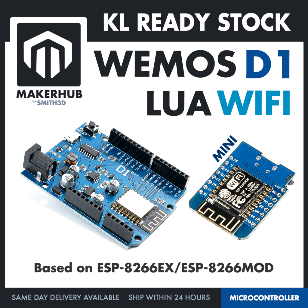 Arduino WeMos Compatible WeMos D1 WIFI UNO - ESP8266 IOT Project - MakerHub Malaysia: Robotic and Electronic Supplies
