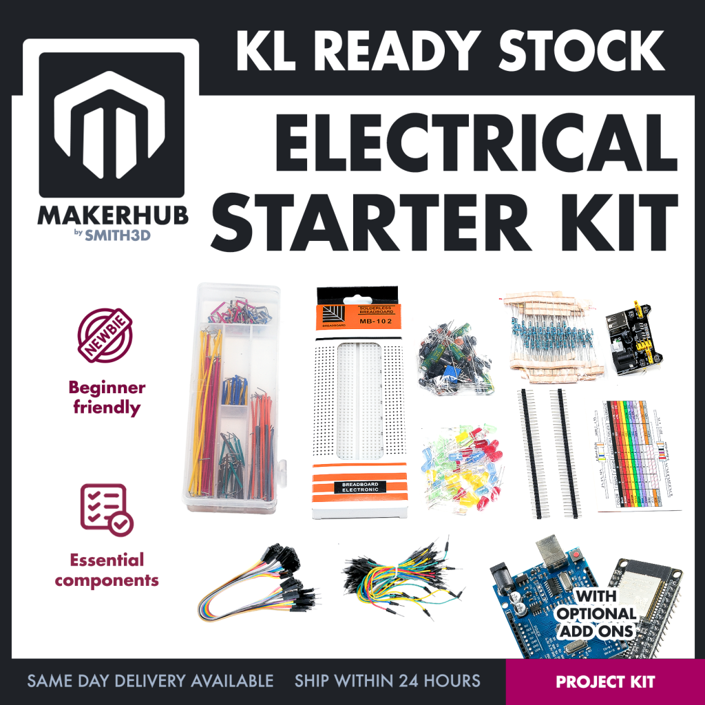 Electronic Component Set Beginner Electrical Learning Kit For Arduino Beginner Learning - MakerHub Malaysia: Robotic and Electronic Supplies