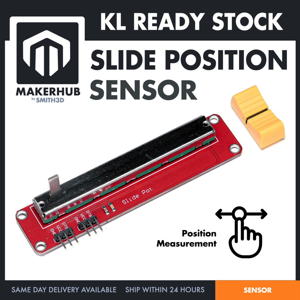 Slide Sensor Linear Potentiometer Position Displacement Sensor Module for Arduino Projects - MakerHub Malaysia: Robotic and Electronic Supplies