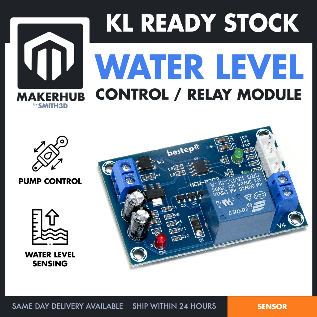 Water Level Relay Controller Liquid Level Detection Auto Water Sensor Tank Pump Control Switch - MakerHub Malaysia: Robotic and Electronic Supplies
