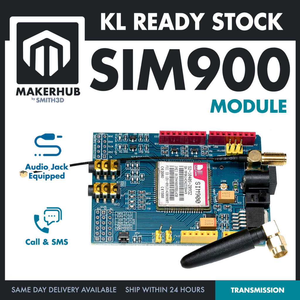 SIM900 Module GSM GPRS Module Dual Band GSM Module - MakerHub Malaysia: Robotic and Electronic Supplies
