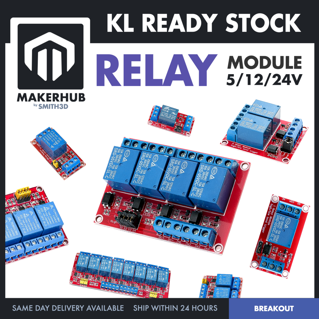Relay Module 3.3V 5V 12V 1/2/4/8 Ways Optocoupler Trigger Relay Module 1 2 4 8 Channel Relay Module - MakerHub Malaysia: Robotic and Electronic Supplies
