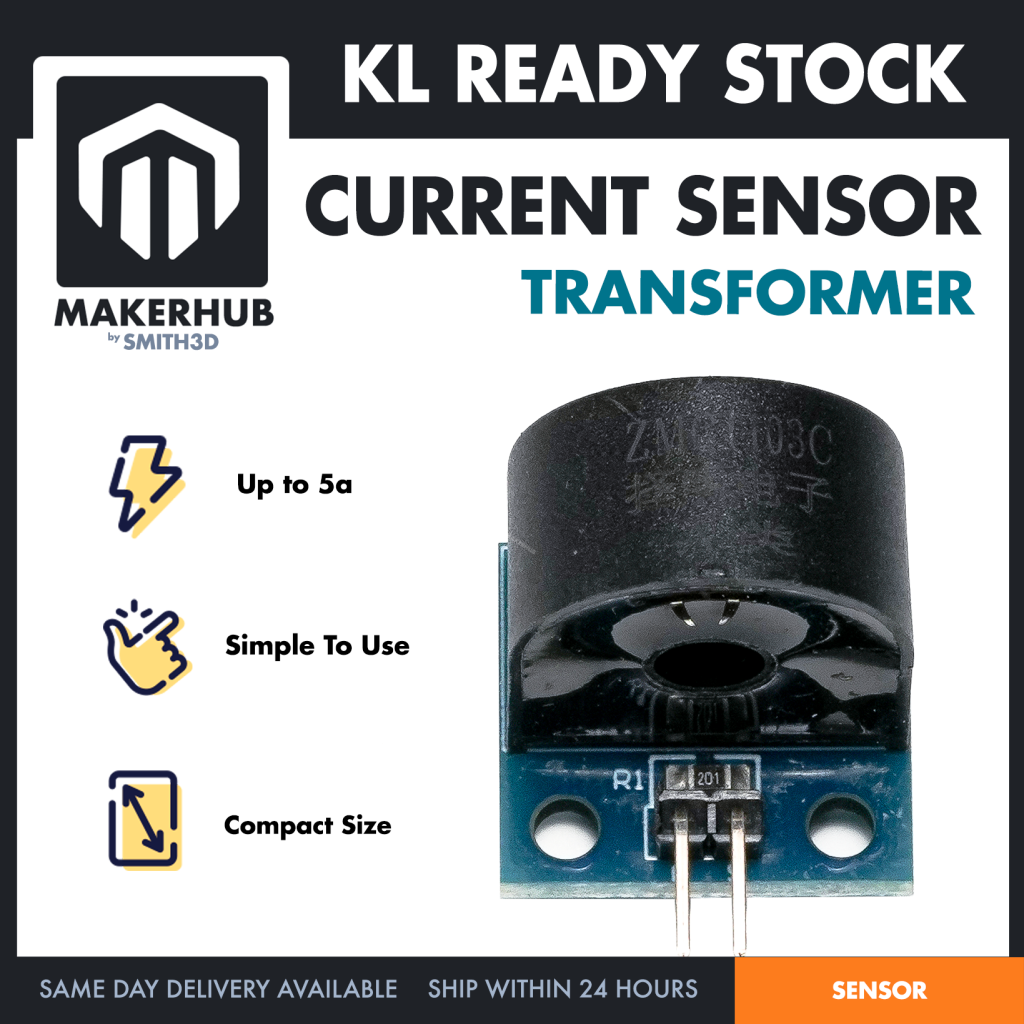 Current Sensor Transformer 5A Range AC Current Sensor Module - MakerHub Malaysia: Robotic and Electronic Supplies