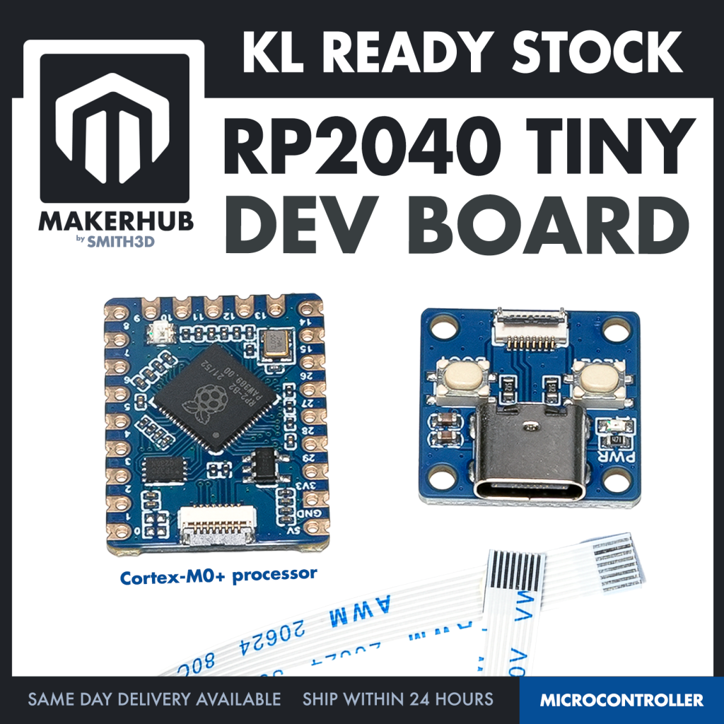 RP2040 TINY Development Board Raspberry Pi Pico Compatible Microcontroller ARM Cortex M0+ Dual Core MCU - MakerHub Malaysia: Robotic and Electronic Supplies