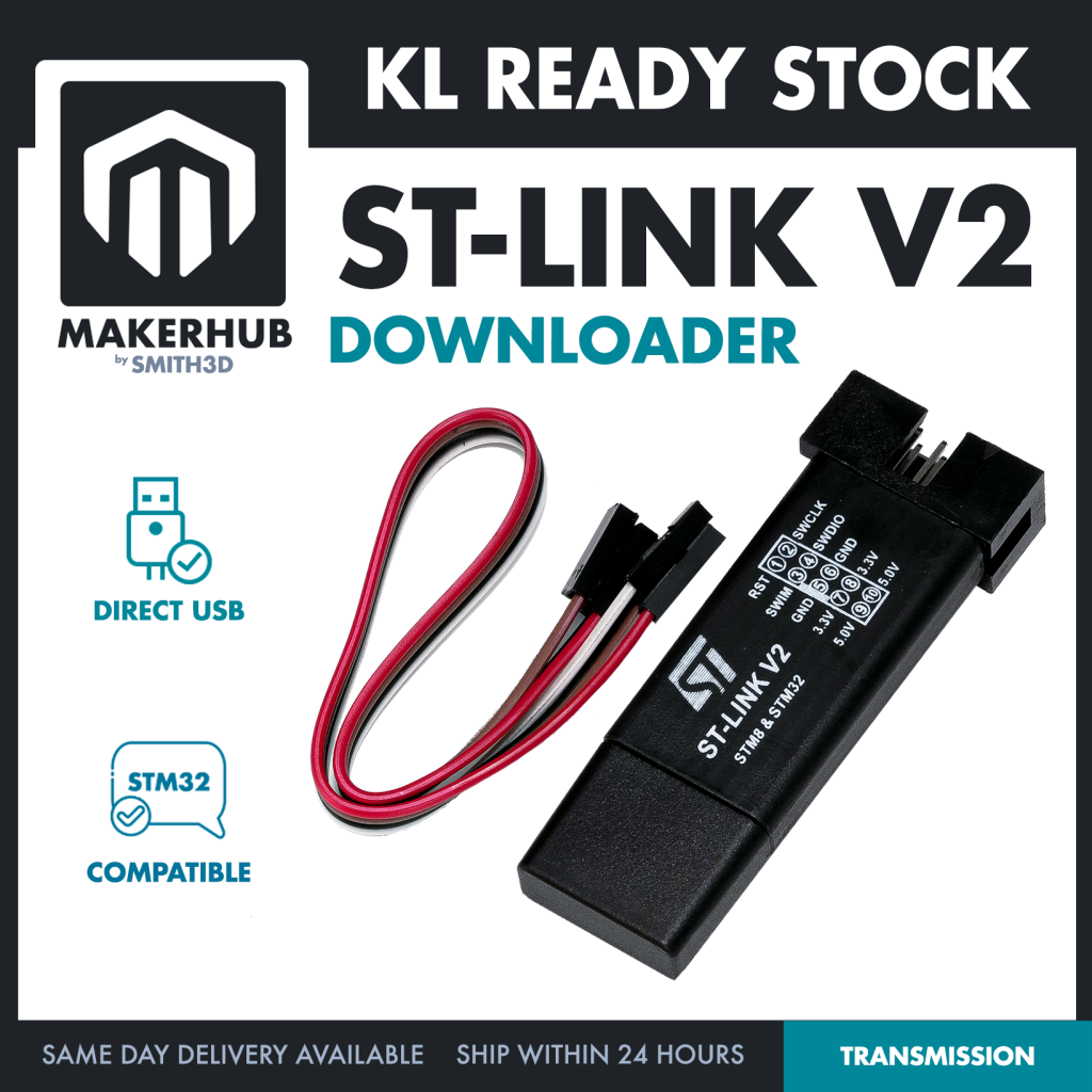 ST-LINK V2 USB Programmer Debugger for STM8 STM32 MCU Development Board Programming Download Tool - MakerHub Malaysia: Robotic and Electronic Supplies