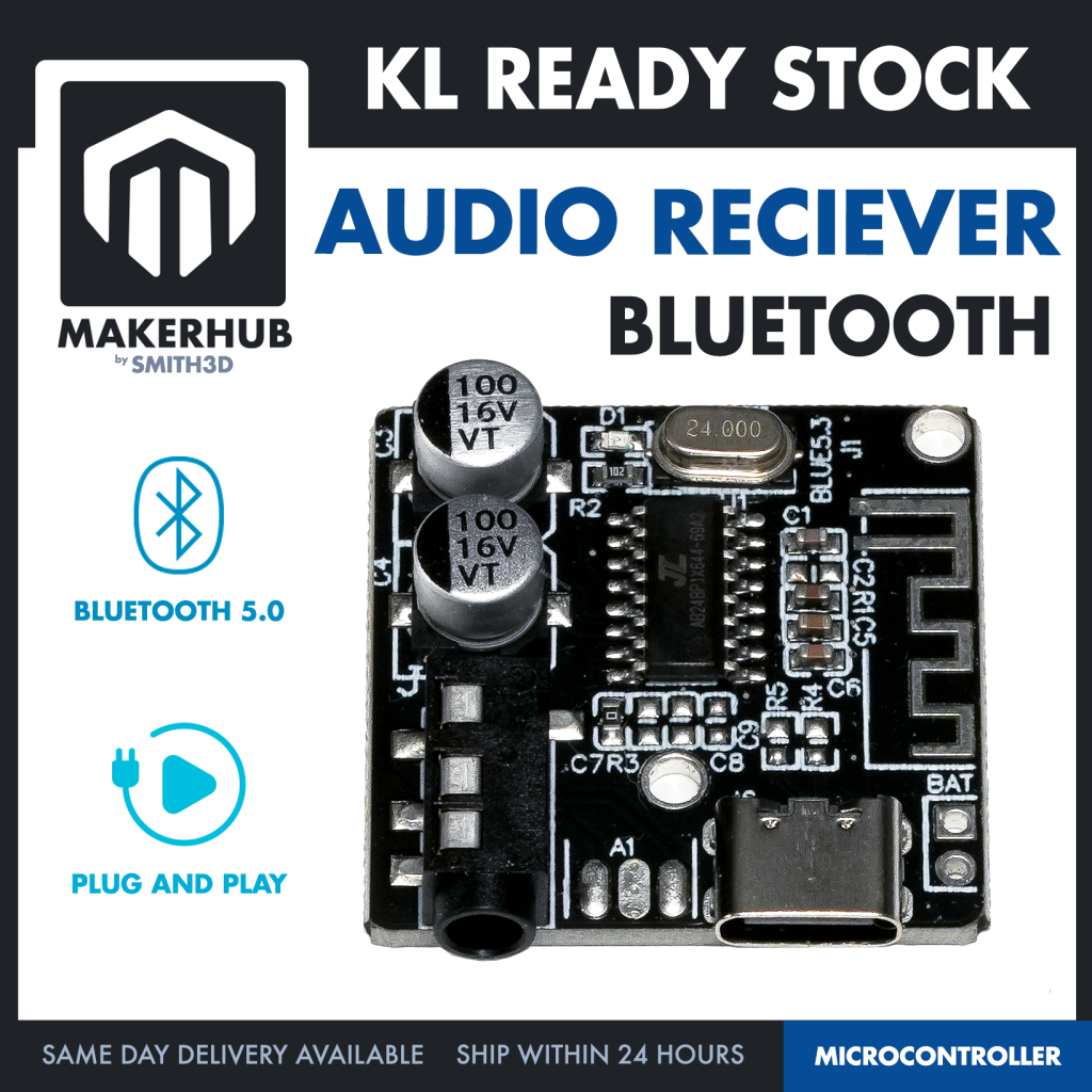 VHM-314 Bluetooth Audio Receiver Module Wireless Music Stereo Sound BT 5.0 DIY Audio Board - MakerHub Malaysia: Robotic and Electronic Supplies