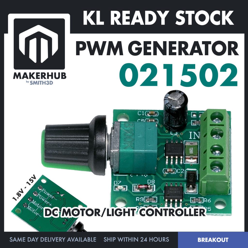 PWM Generator Module Motor Control Frequency Adjustable Control Board 1.8V - 15V Power Control - MakerHub Malaysia: Robotic and Electronic Supplies