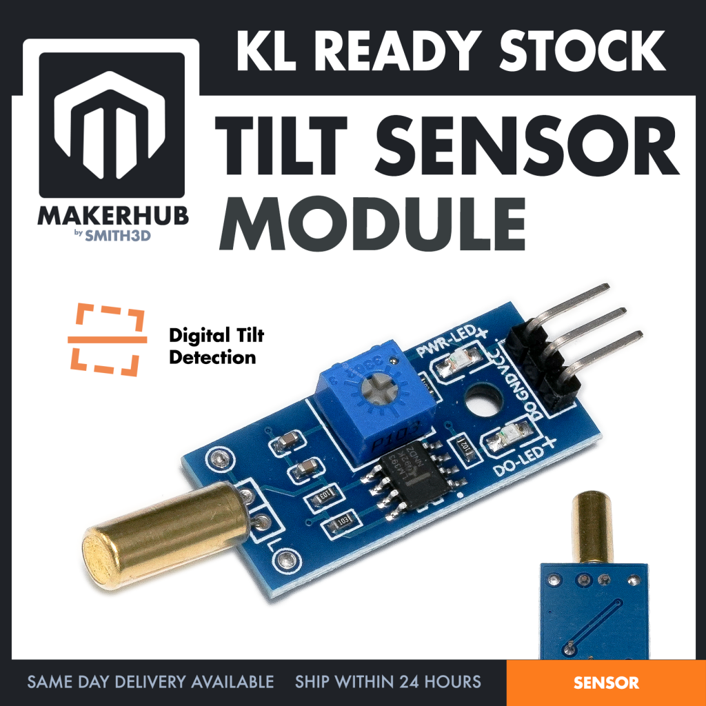 Tilt Sensor Module Ball Switch Angle Inclination Detection Board for Arduino Raspberry Pi DIY Robotics Projects - MakerHub Malaysia: Robotic and Electronic Supplies