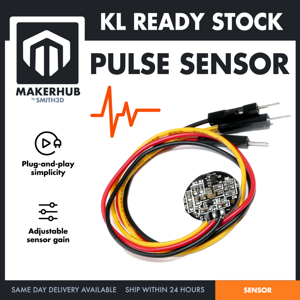 Pulse Sensor Module Heart Rate Sensor for Arduino Project Pulsesensor - MakerHub Malaysia: Robotic and Electronic Supplies