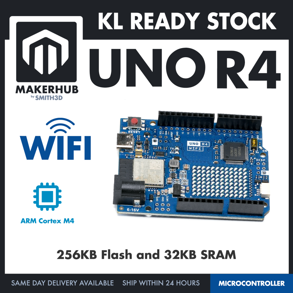 UNO R4 WIFI MINIMA ARM Cortex M4 ESP32-S3-MINI Type C Development Board - MakerHub Malaysia: Robotic and Electronic Supplies