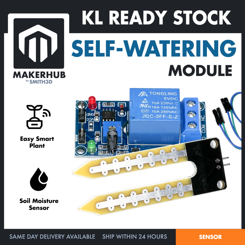 Soil Moisture Control Relay Module Automatic Plant watering Module Plug and Play Module - MakerHub Malaysia: Robotic and Electronic Supplies