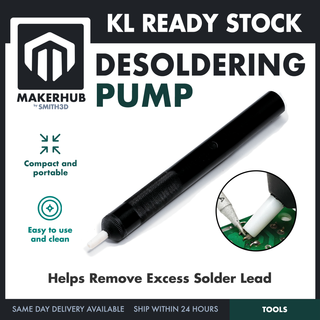 Desoldering Pump Solder Cleaner Sucker Vacuum Soldering Removal - MakerHub Malaysia: Robotic and Electronic Supplies