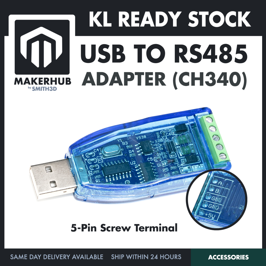 USB to RS485 Serial Converter Adapter Module CH340 Chipset for Industrial Communication - MakerHub Malaysia: Robotic and Electronic Supplies