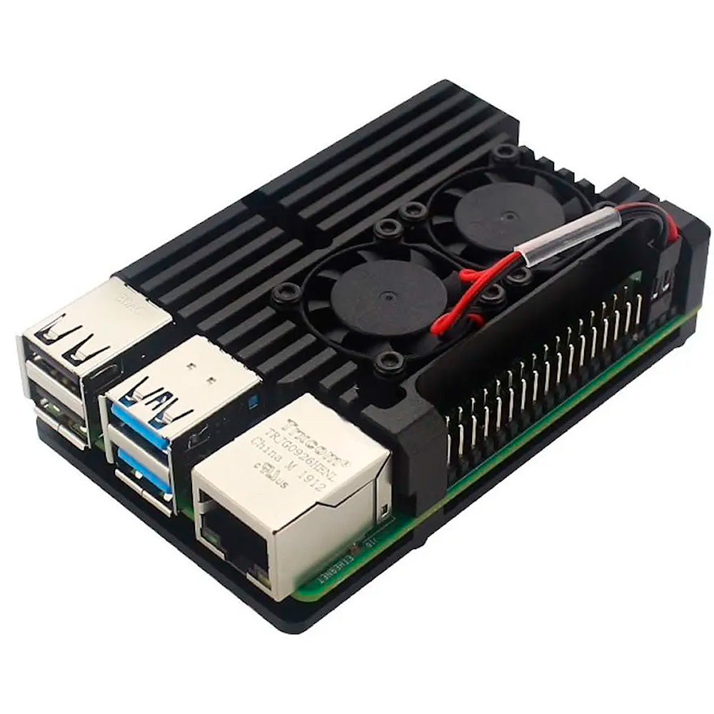 Carcasa Armor Aluminio Raspberry Pi 4 Doble Ventilador CNC