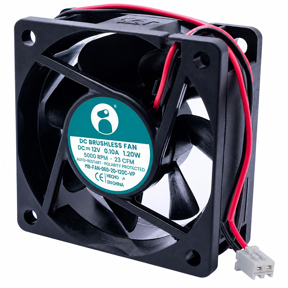 Ventilador Axial Industrial 60x60x20mm 12V CD — 23 CFM 5000 RPM