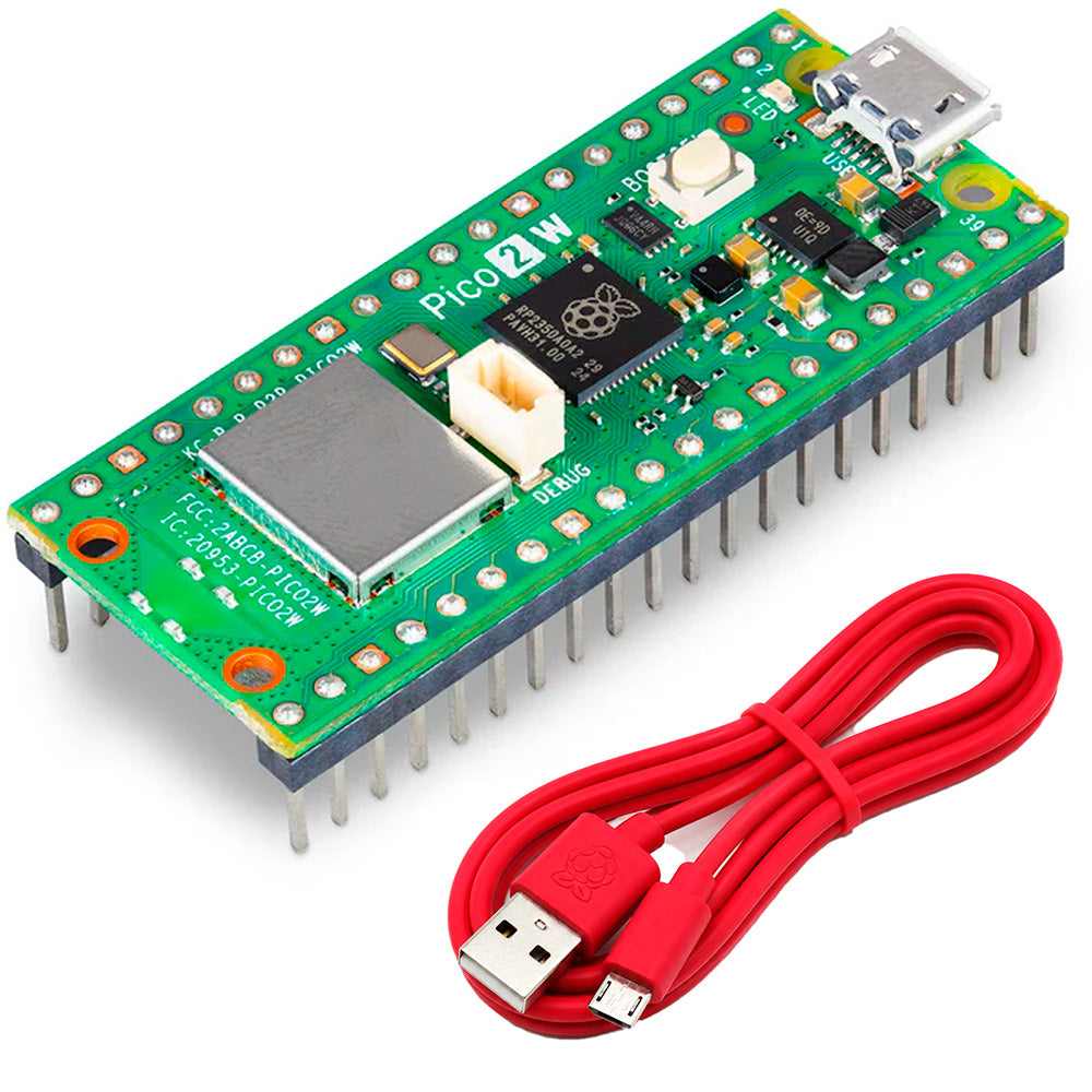 Kit Raspberry Pi Pico 2 W RP2350 WiFi BT Headers Soldados
